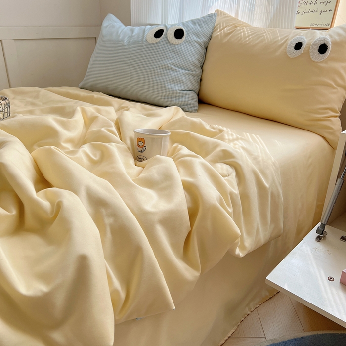 91家纺网 家纺一手货源 找家纺 慕尚家纺 2025新款大眼萌仔夏被 大眼萌 黄蓝格