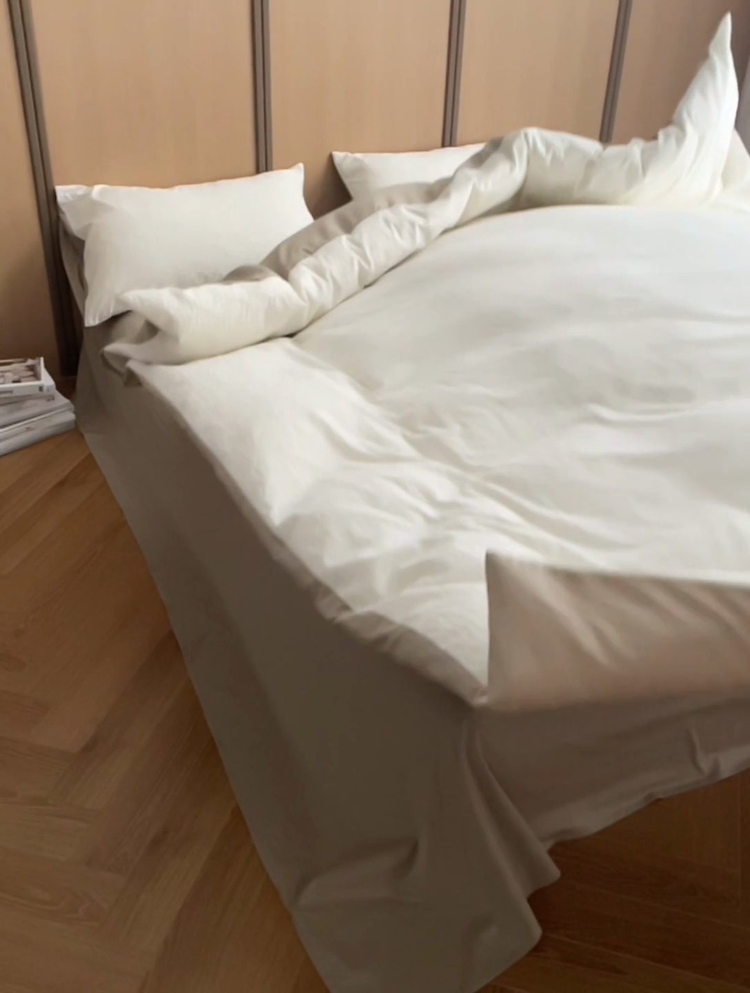 91家纺网 家纺一手货源 找家纺 风向标家纺 2025新款全棉波纹纱提花原木风四件套 波纹纱-云初白