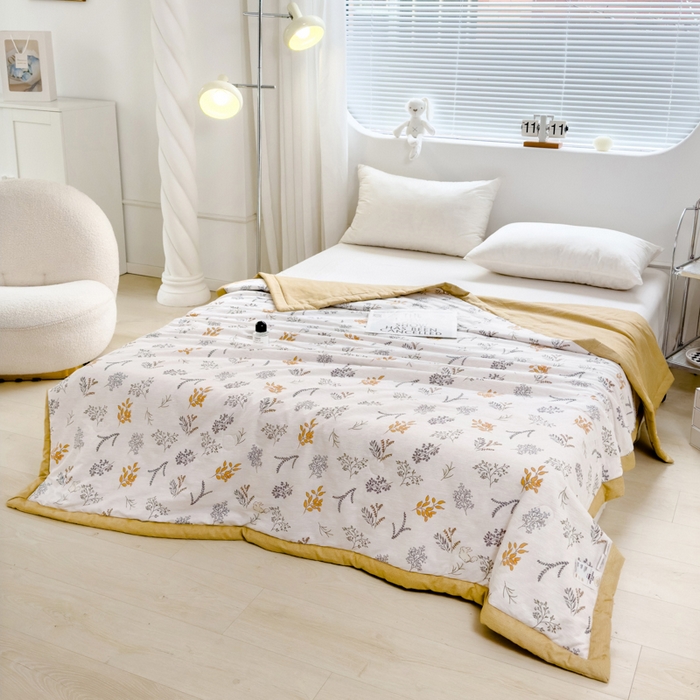 91家纺网 家纺一手货源 找家纺 曲之慕新款13372里外全棉夏被 与镜