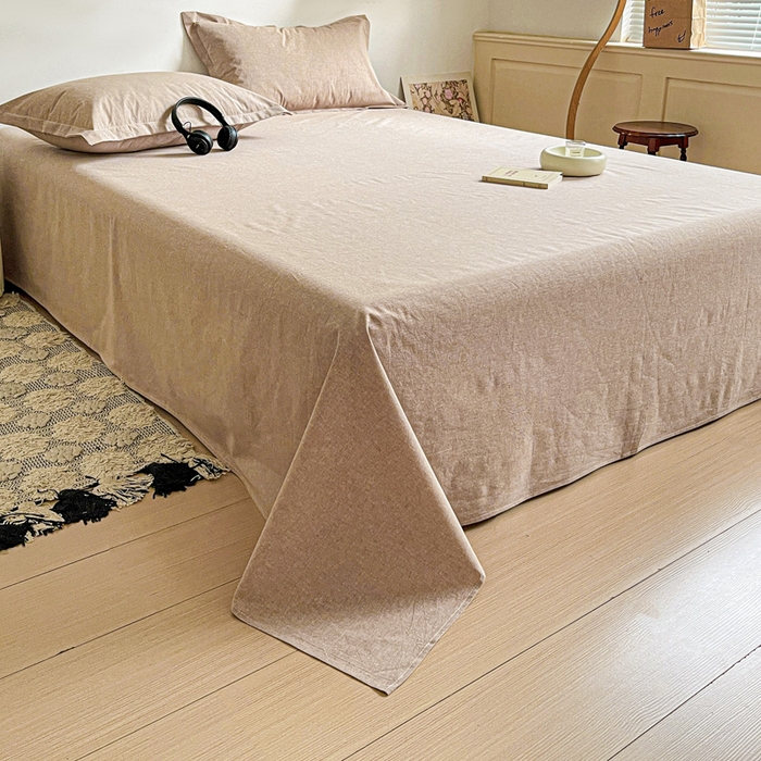 91家纺网 家纺一手货源 找家纺 久云居 2025新款亲肤舒适全棉色织防水床单 卡其