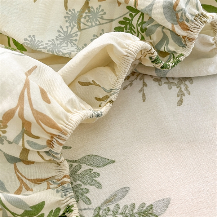 91家纺网 家纺一手货源 找家纺 宝士康家纺 2025新款10A抗菌全棉印花床笠 仙草