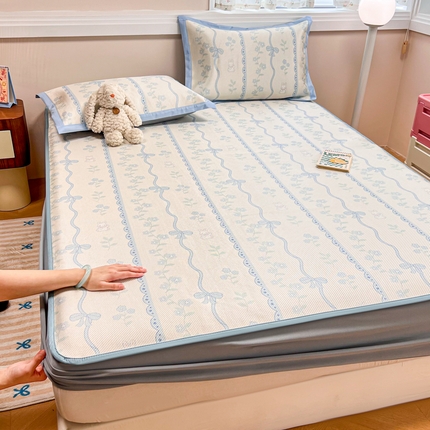 91家纺网 家纺一手货源 找家纺 （总）慕尚家纺 2025新款数码印花床席床笠款冰藤席