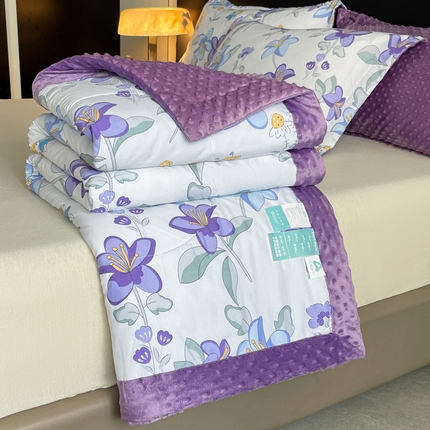 91家纺网 家纺一手货源 找家纺 （总）宝士康家纺 2025新款10A抗菌双层纱豆豆绒夏被