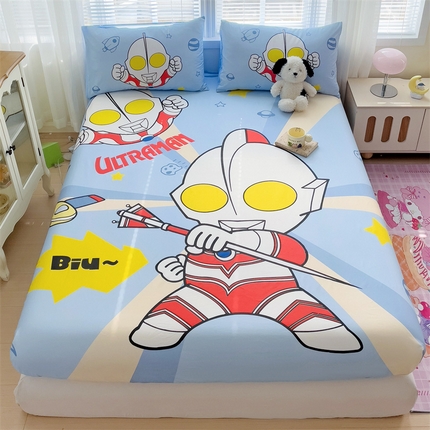 91家纺网 家纺一手货源 找家纺 （总）名兮2025新款全棉纯棉大版经典奥特曼床笠【含防伪标】