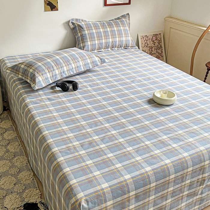 91家纺网 家纺一手货源 找家纺 久云居 2025新款亲肤舒适全棉色织防水床单 简兮兰