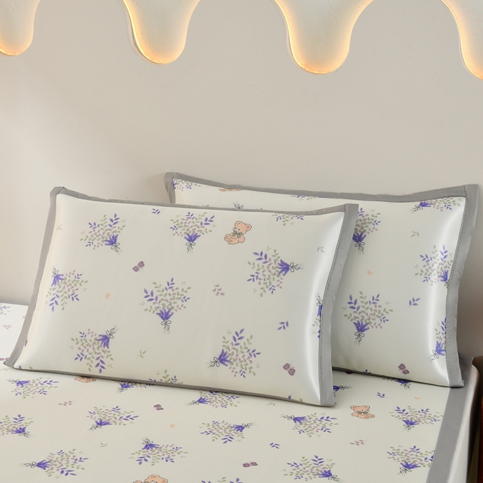 91家纺网 家纺一手货源 找家纺 简一 2025新款A类碳光印花数码冰丝凉席系列-床单款 普罗旺斯