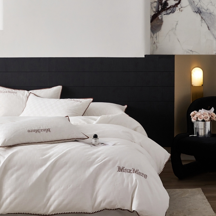 91家纺网 家纺一手货源 找家纺 苹果星家纺 2025新款全棉华夫格四件套 白