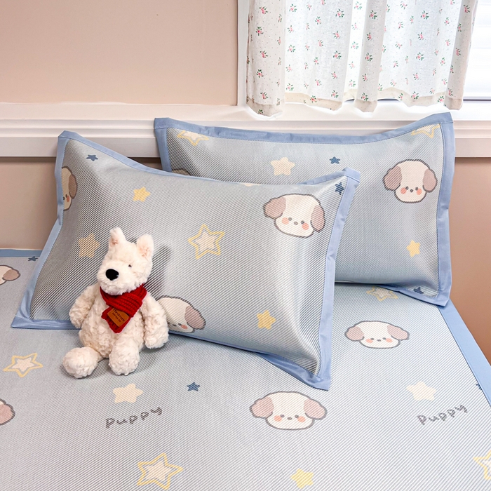 91家纺网 家纺一手货源 找家纺 慕尚家纺 2025新款数码印花床席床笠款冰藤席 床席款-酷奇