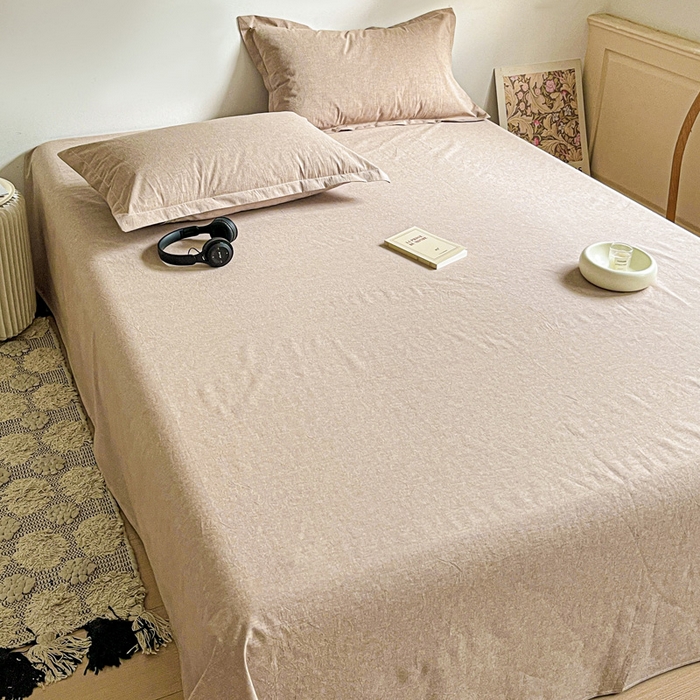 91家纺网 家纺一手货源 找家纺 久云居 2025新款亲肤舒适全棉色织防水床单 卡其