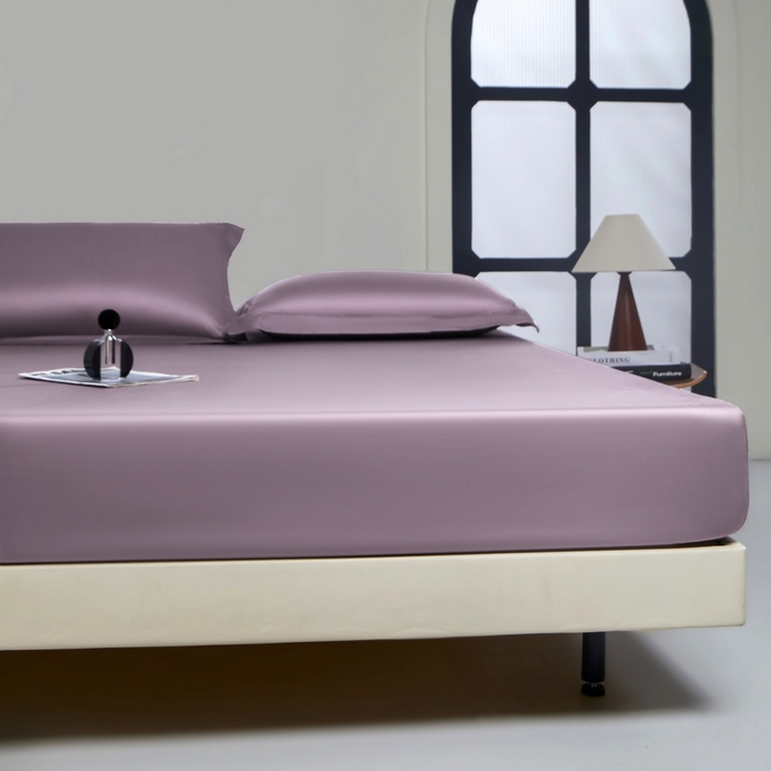 91家纺网 家纺一手货源 找家纺 秀色家纺 2024新品 A类100支双股长绒棉单品床笠 梦易-香芋紫