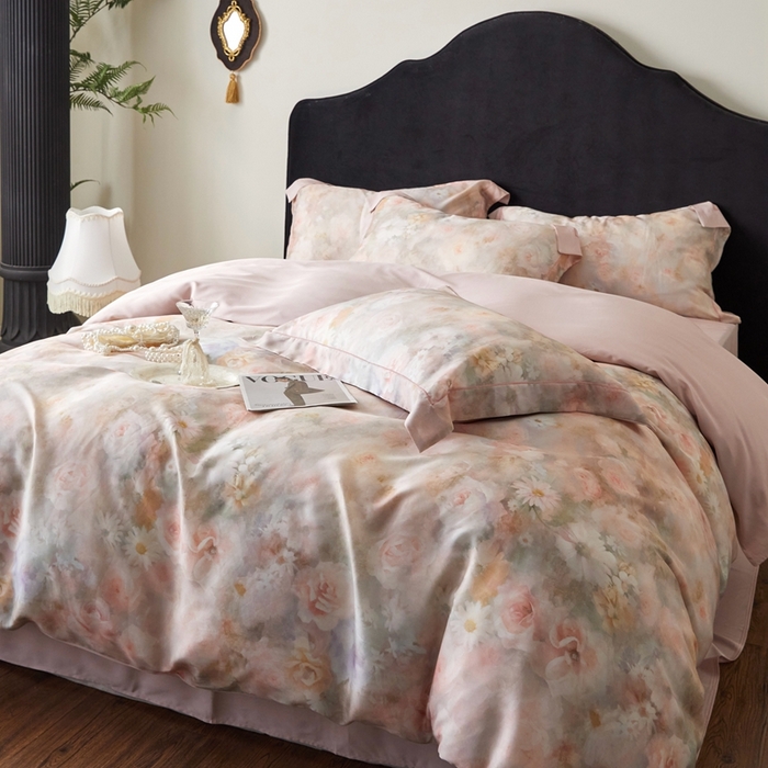 91家纺网 家纺一手货源 找家纺 金奇达家纺 2025新款竹玉清丝四件套-雅韵【标准号全网控价（折后券后）不低于元228元】 凝香-粉玉