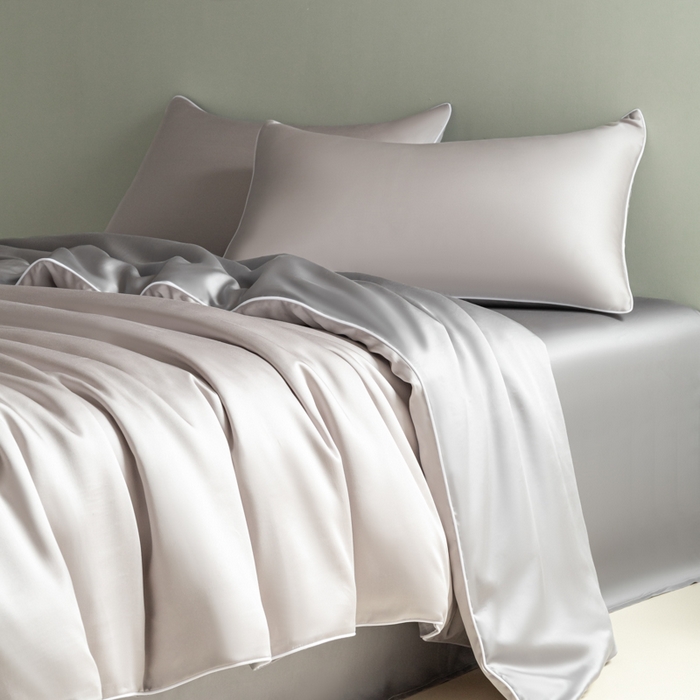 91家纺网 家纺一手货源 找家纺 爱彼家纺 2025新款麻绳款水洗冰丝四件套 麻绳款-雾霾高级灰