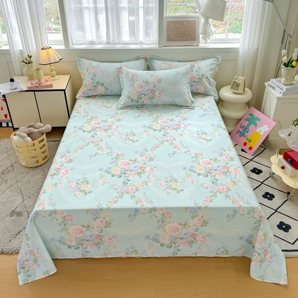 红粉佳人家纺 2025新款12868纯棉系列全棉单床单 嫣语花开