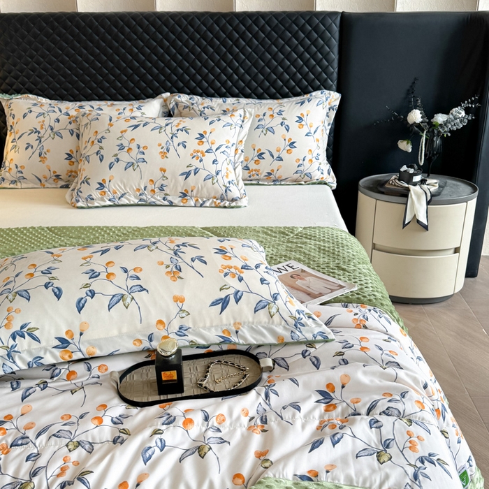 91家纺网 家纺一手货源 找家纺 宝士康家纺 2025新款10A抗菌双层纱豆豆绒夏被 金桔