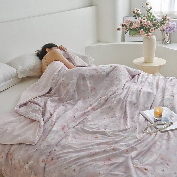 91家纺网 家纺一手货源 找家纺 （总）梦恬佳 2025新款印花凉感丝夏凉被