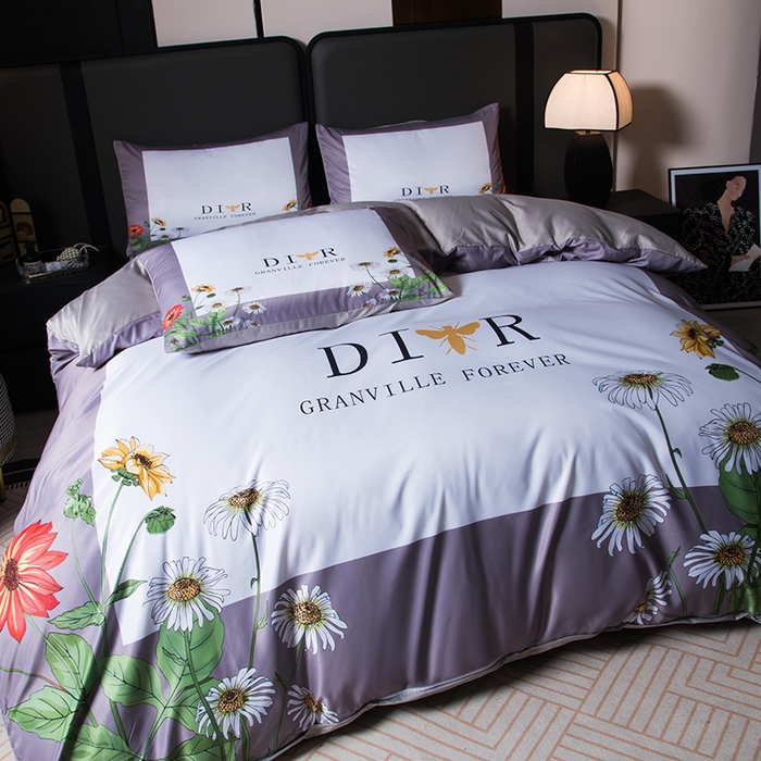 91家纺网 家纺一手货源 找家纺 爵仕家纺 2025新款轻奢潮牌水洗真丝四件套 花园