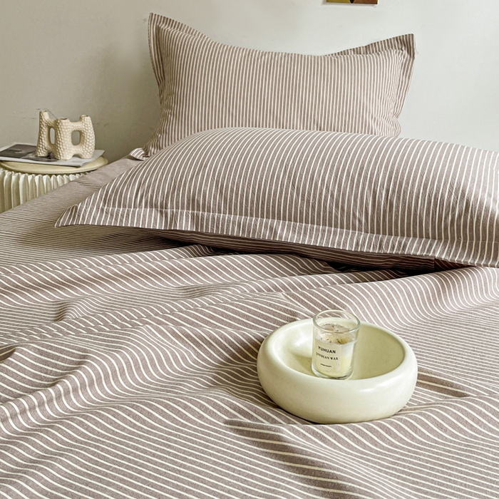 91家纺网 家纺一手货源 找家纺 久云居 2025新款亲肤舒适全棉色织防水床单 米艳条