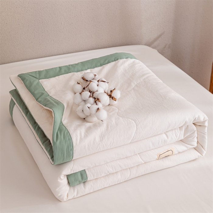 91家纺网 家纺一手货源 找家纺 天瑜 2024全棉夏被棉花芯纯色水洗棉夏凉被可水洗空调被 本白