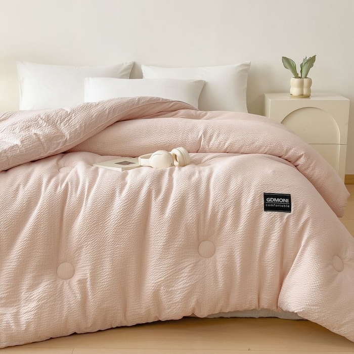 91家纺网 家纺一手货源 找家纺 宝士康家纺 2025新款加厚泡泡棉大豆冬被子被芯 拿铁慕斯