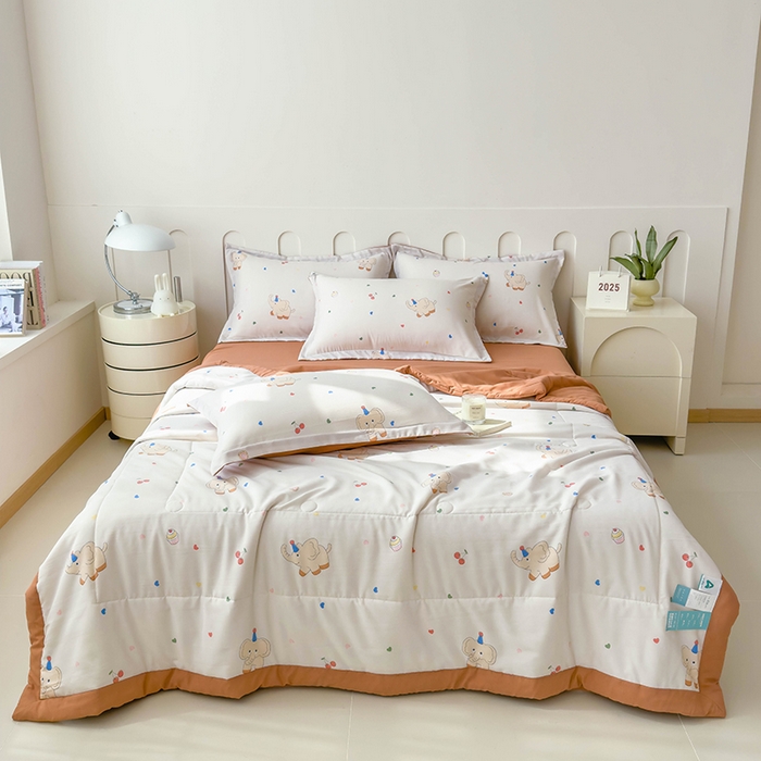 91家纺网 家纺一手货源 找家纺 宝士康家纺 2025新款10A抗菌针织夏被 心心象印