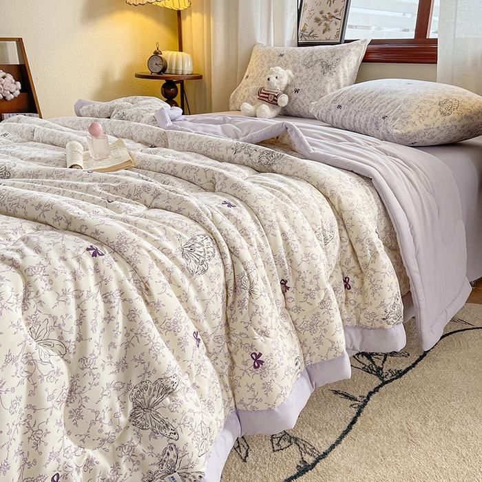 91家纺网 家纺一手货源 找家纺 （总）易博 2025新款100% 棉花小清新双层纱新疆棉夏被夏凉被空调被棉花被（带买家秀）