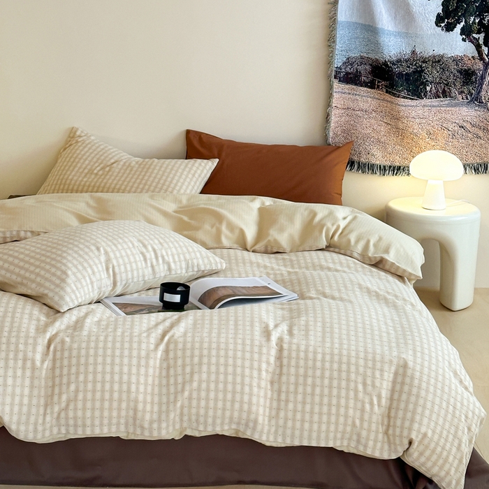 91家纺网 家纺一手货源 找家纺 例外Home 2025春夏新款全棉纯棉色织提花四件套-星辰 星辰-奶咖 会员-10