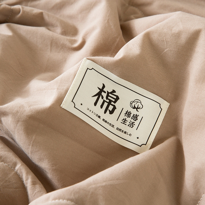 91家纺网 家纺一手货源 找家纺  天瑜 2024全棉夏被棉花芯纯色水洗棉夏凉被可水洗空调被 卡其
