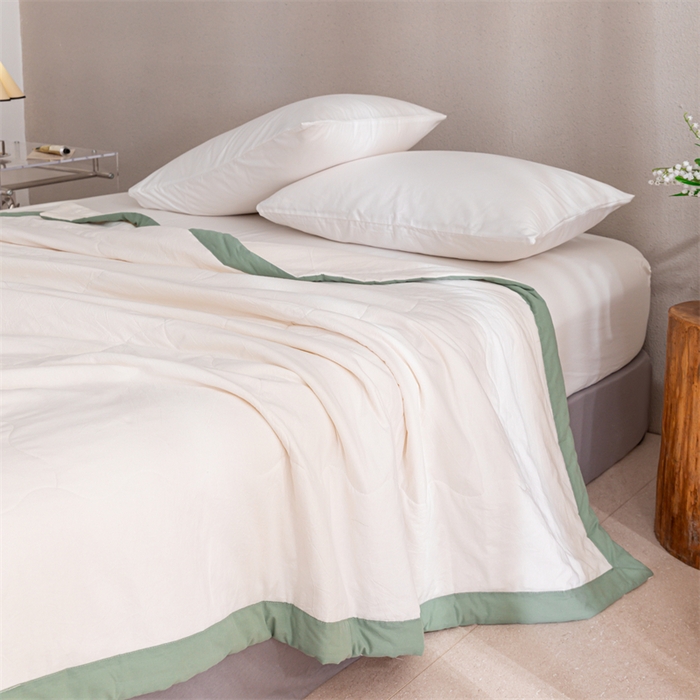 91家纺网 家纺一手货源 找家纺 天瑜 2024全棉夏被棉花芯纯色水洗棉夏凉被可水洗空调被 本白