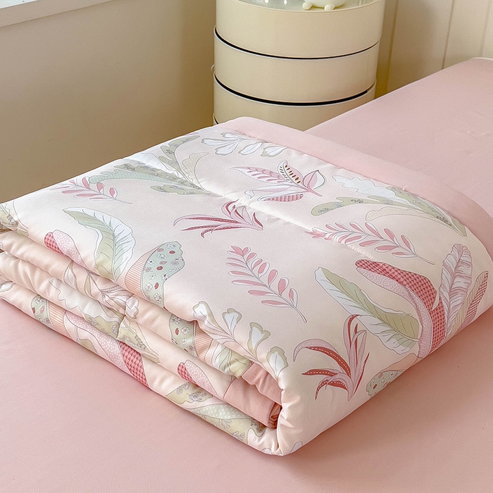 91家纺网 家纺一手货源 找家纺 宝士康家纺 2025新款10A抗菌针织夏被 夜来香