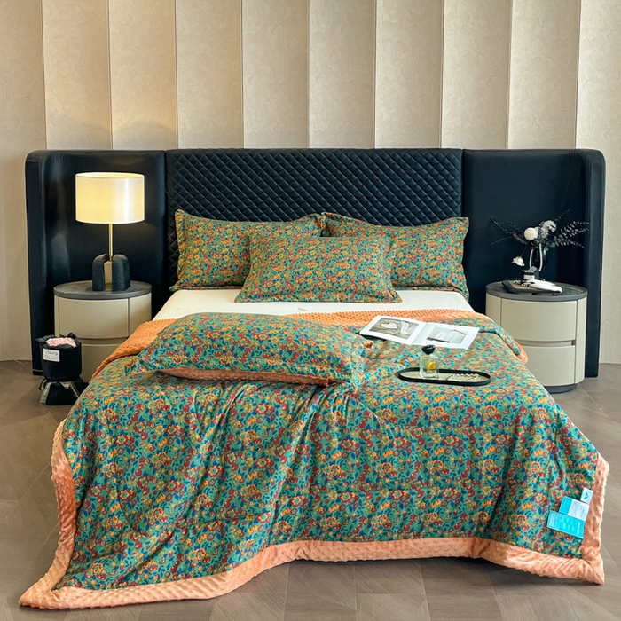 91家纺网 家纺一手货源 找家纺 宝士康家纺 2025新款10A抗菌双层纱豆豆绒夏被 艾维