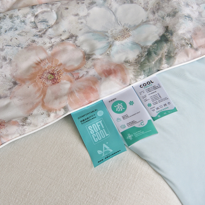 91家纺网 家纺一手货源 找家纺 梦恬佳 2025新款印花凉感丝夏凉被 花影