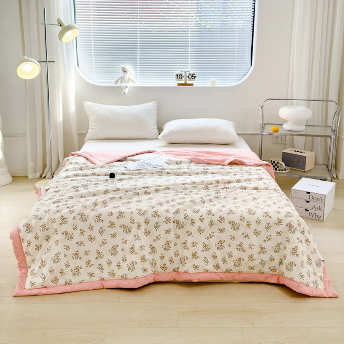 91家纺网 家纺一手货源 找家纺 （总）曲之慕新款13372里外全棉夏被