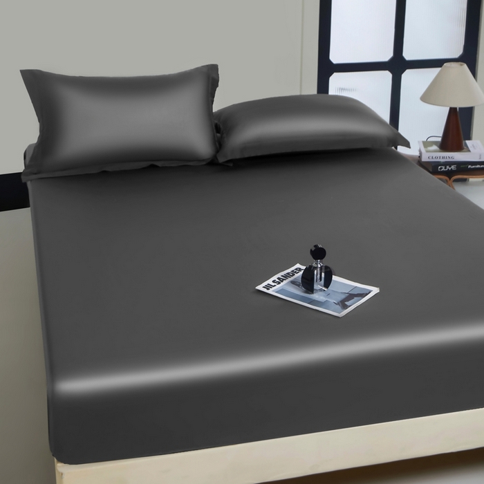 91家纺网 家纺一手货源 找家纺 秀色家纺 2024新品 A类100支双股长绒棉单品床笠 梦易-帝王灰