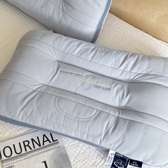 91家纺网 家纺一手货源 找家纺 伟邦枕芯 2025新款0压深睡决明子枕头枕芯 灰色48*74cm/只