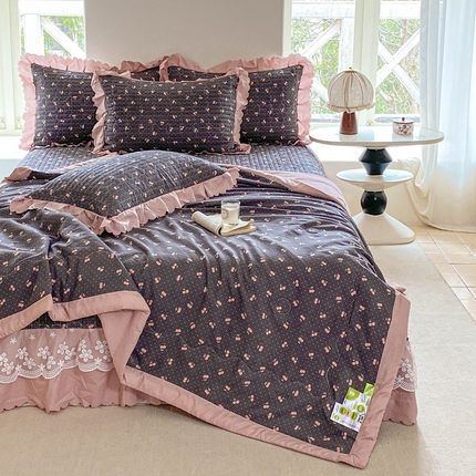 91家纺网 家纺一手货源 找家纺 （总）2025新款直播热款A类针织棉双层纱床盖款夏被四件套