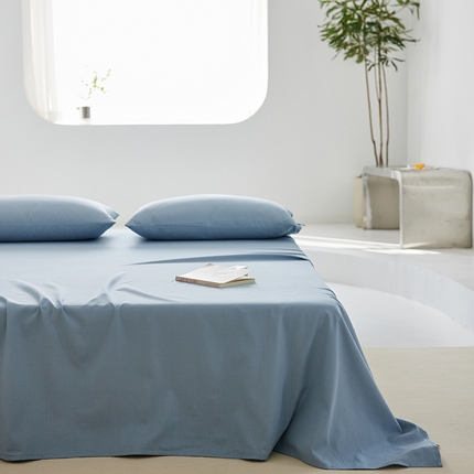 2025新款A类40S全棉糯感大雁纹提花单品床单 浅蓝