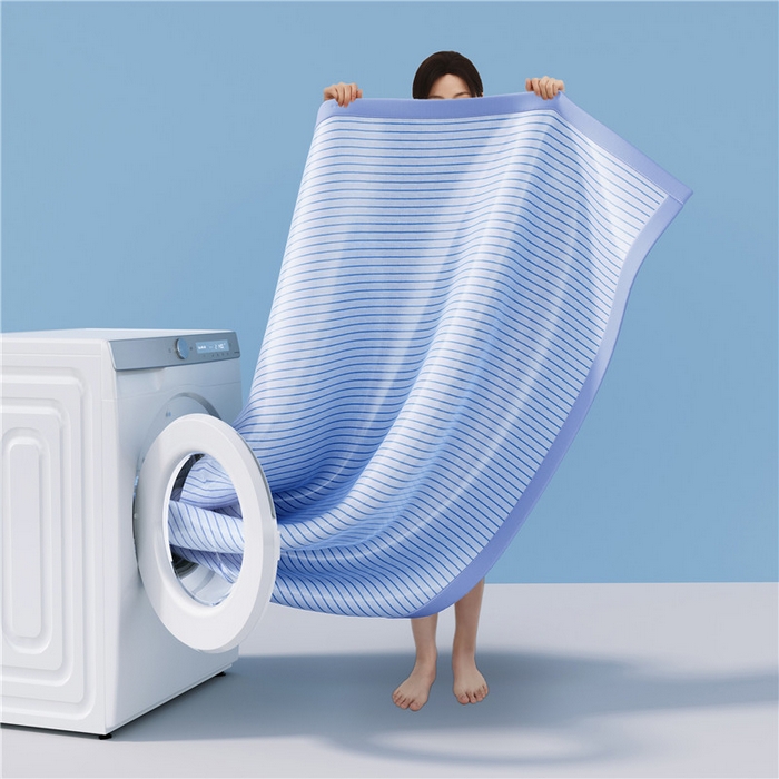 91家纺网 家纺一手货源 找家纺 2025新款清凉舒适负离子抗菌冰丝席凉席席子 抗菌蓝色