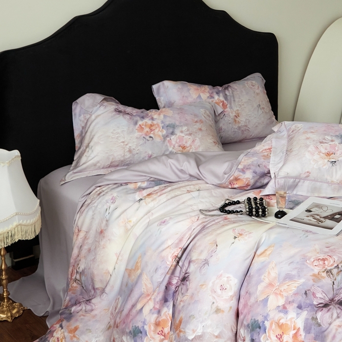 91家纺网 家纺一手货源 找家纺 金奇达家纺 2025新款竹玉清丝四件套-雅韵【标准号全网控价（折后券后）不低于元228元】 怦然心动-紫