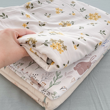 爱彼家纺 2025新款小碎花水洗棉法式夏被四件套 组合图仅供展示