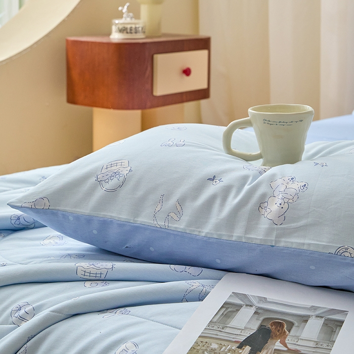 91家纺网 家纺一手货源 找家纺 宝士康家纺 2025新款10A抗菌全棉夏被 被子被芯 布偶小熊