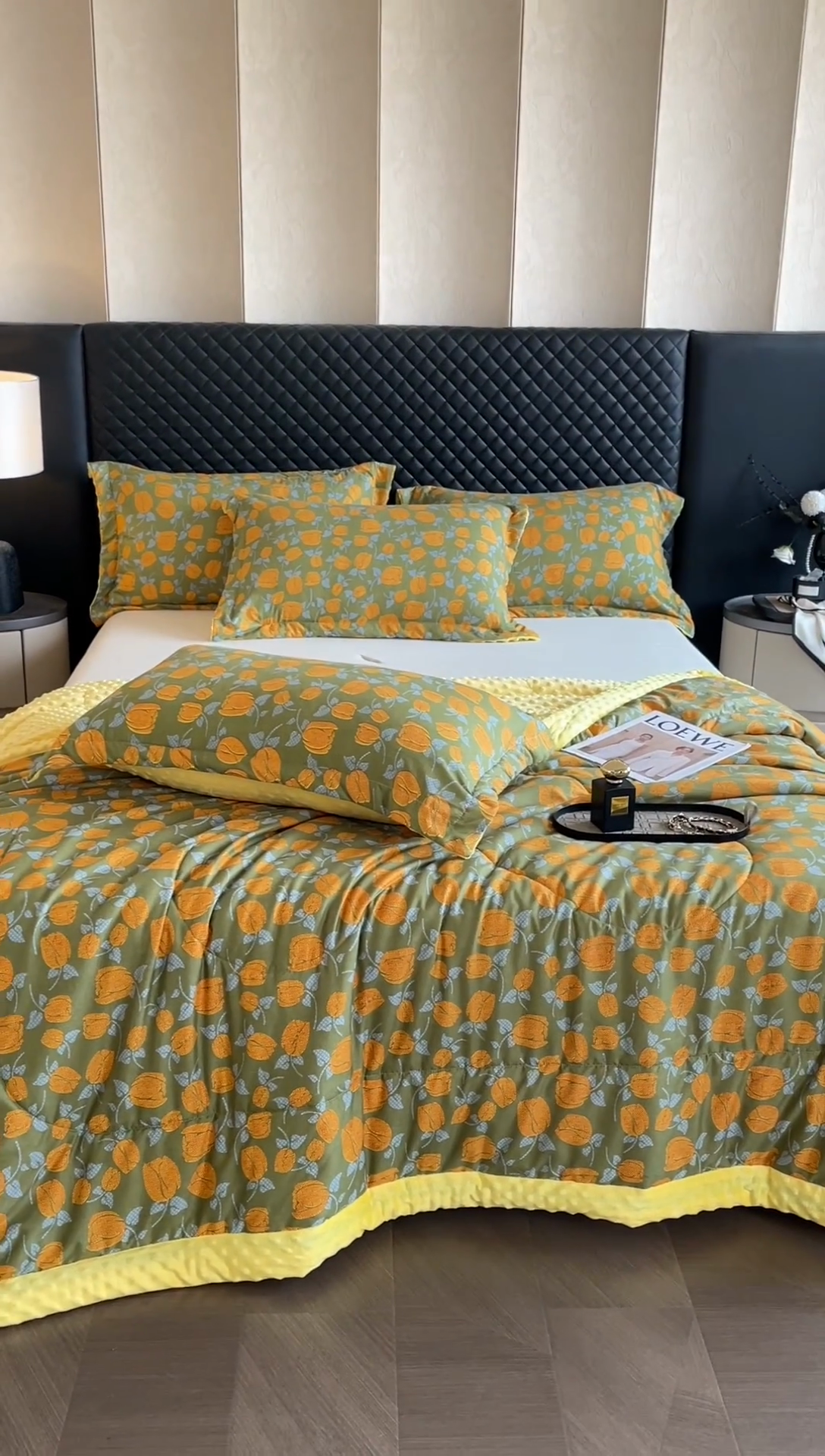 91家纺网 家纺一手货源 找家纺 宝士康家纺 2025新款10A抗菌双层纱豆豆绒夏被 郁金香