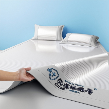 2025新款清凉舒适负离子抗菌冰丝席凉席席子 抗菌灰色