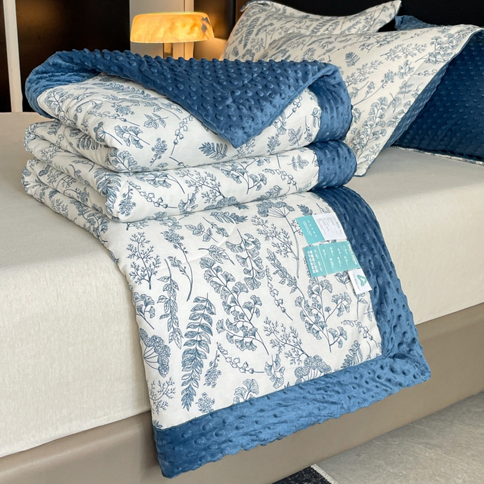 91家纺网 家纺一手货源 找家纺 （总）宝士康家纺 2025新款10A抗菌双层纱豆豆绒夏被