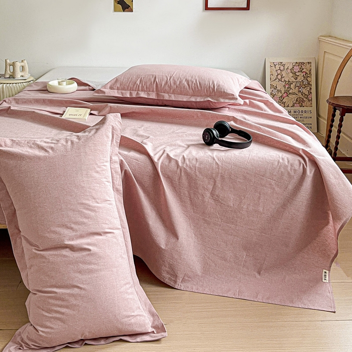 91家纺网 家纺一手货源 找家纺 久云居 2025新款亲肤舒适全棉色织防水床单 藕粉