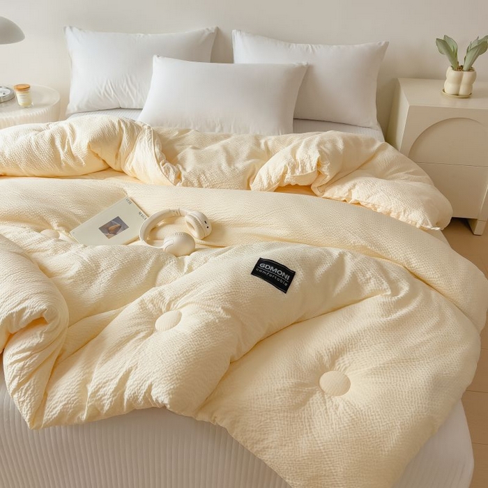 91家纺网 家纺一手货源 找家纺 宝士康家纺 2025新款加厚泡泡棉大豆冬被子被芯 月桂脂玉