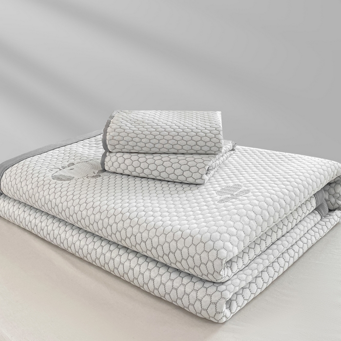 91家纺网 家纺一手货源 找家纺 春寻家纺 2025新款冰豆豆冰丝凉席-卡皮巴拉系列 床单款-卡皮巴拉-灰