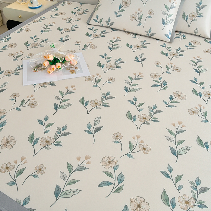 91家纺网 家纺一手货源 找家纺 （总）简一 2025新款A类碳光印花数码冰丝凉席系列-床笠款