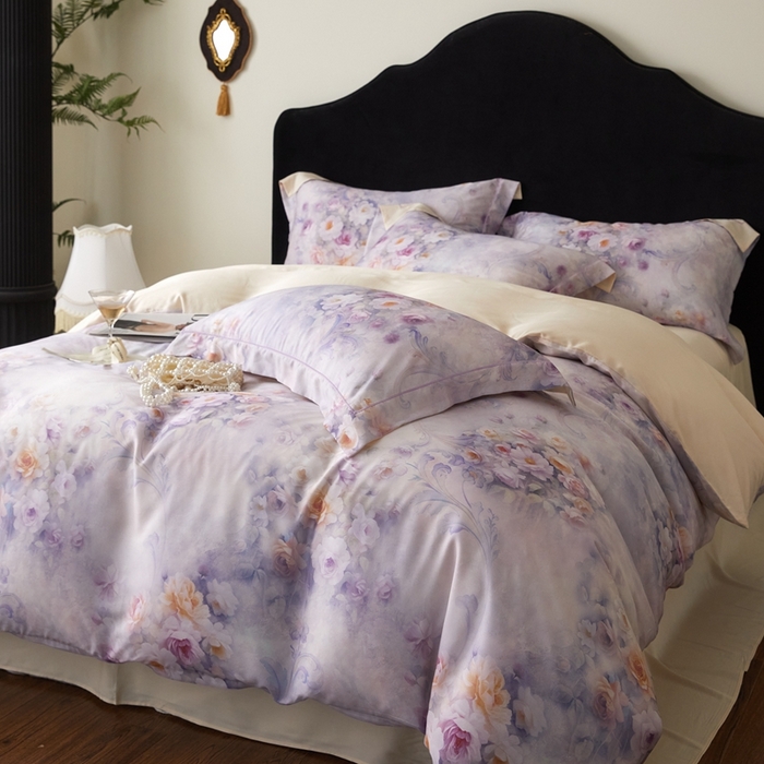 91家纺网 家纺一手货源 找家纺 金奇达家纺 2025新款竹玉清丝四件套-雅韵【标准号全网控价（折后券后）不低于元228元】 复古漫漫-丁香