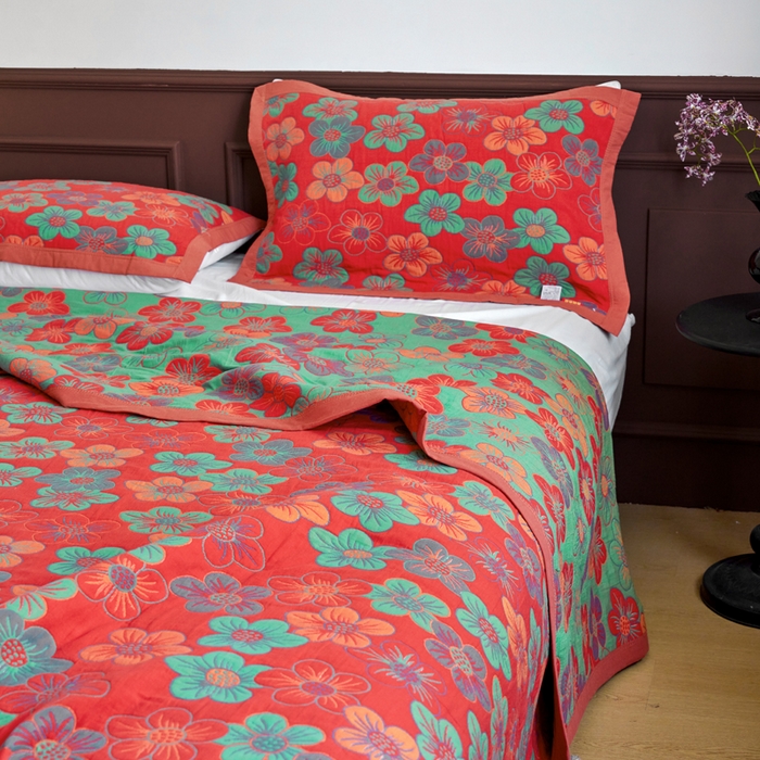 91家纺网 家纺一手货源 找家纺 棠薇家纺 2025新款60S长绒棉纯棉纱布毛巾被 花海