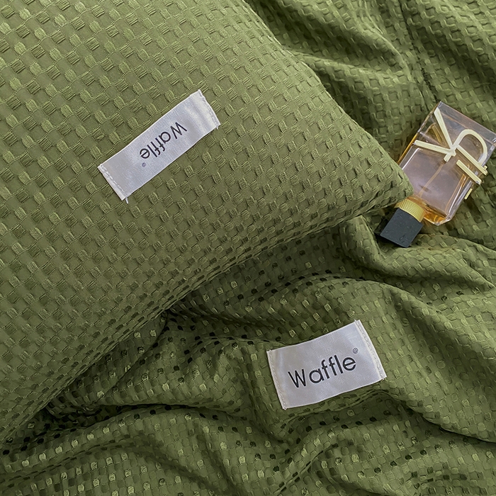 91家纺网 家纺一手货源 找家纺 （总）仟网汇 2025新款华夫格森语夏被四件套北欧简约风